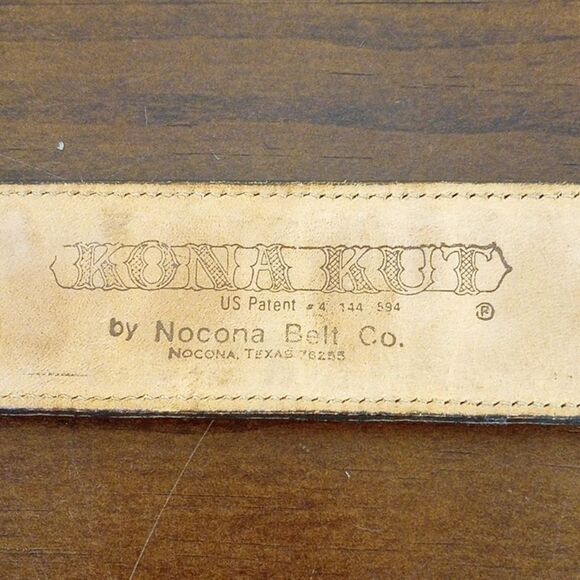 Kona Kut By Nocona Belt Co. Leather Belt, Size 34 - Vintage! main image 4